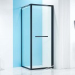 Shower Box - WO 900mm  inward Sliding shower door - Black
